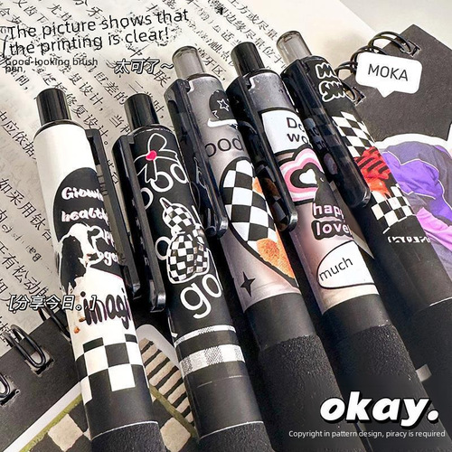 Wholesale High-Quality Appearance Neutral Gel Pens, Cute Click Pens for Students, ST Black Water Gel Pens, Ballpoint Pens on Xiaohongshu