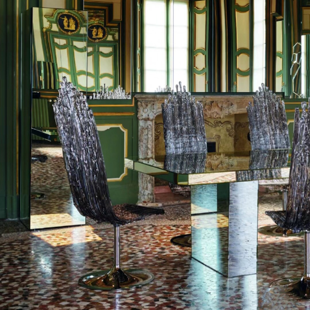 教堂椅聚碳酸酯设计师意大利家具餐椅椅子靠背艺术米兰餐桌椅凳子