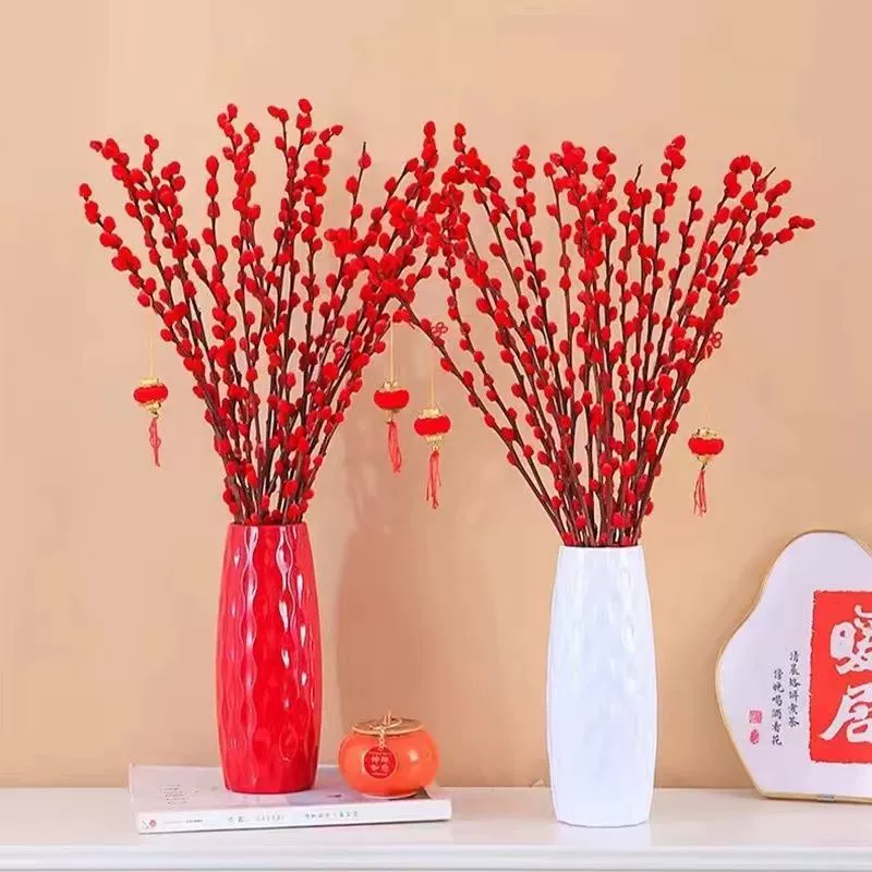 Простая имитация керамическая пластиковая ваза из серебряной ивы водяной культуры цветы имитация цветочной вазы столешница декоративные украшения для гостиной