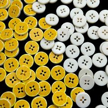 切片柠檬卡通DIY四眼纽扣 童装外套POLO衫发饰发夹洞洞鞋配件批发