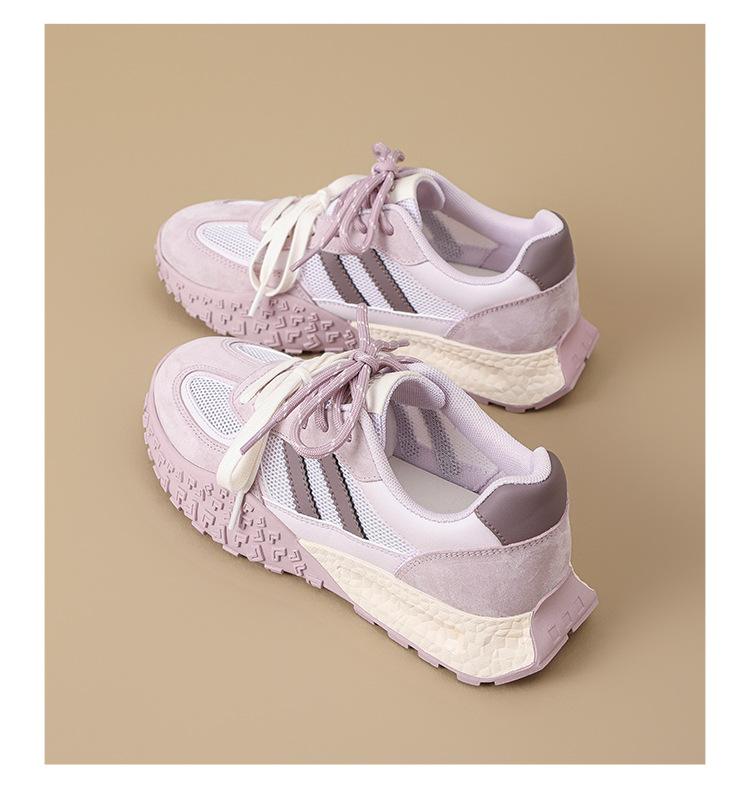 Giày sneaker nữ đế dày mesh thoáng khí phong cách cổ điển — Màu tím khoai môn KS129E chi tiết 24