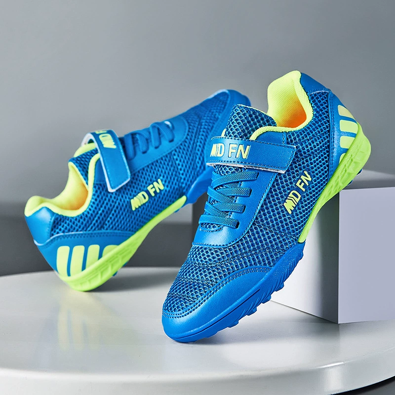 Осенняя сетка дышащая детская футбольная обувь на липучке тренировочная обувь для школьников