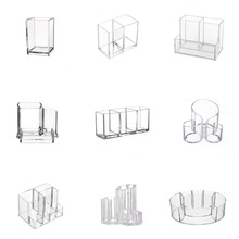 跨境亚克力化妆刷笔筒收纳盒透明桌面眉笔桶口红化妆工具整理架