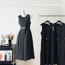 法式波点背心裙女2025秋季新款复古收腰气质连衣裙