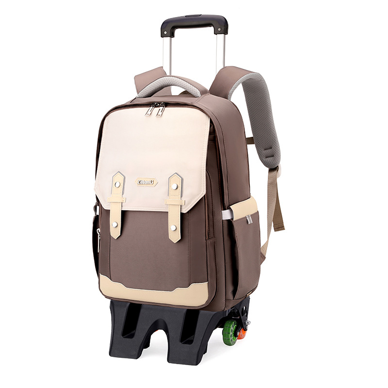 Peces naturales de alto valor de cara tirón mochila de seis ruedas escaleras al por mayor mochila de escolares escolares de secundaria