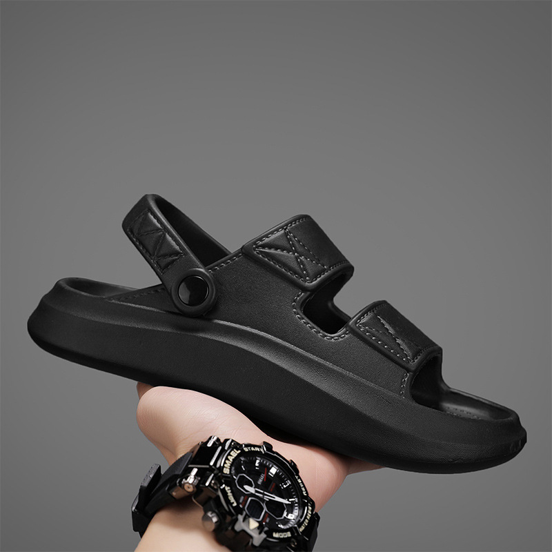 Sandalias de hombre real 2025 verano nuevo estilo antideslizante suela suave zapatos de playa resistentes al desgaste suela gruesa sandalias y zapatillas casuales