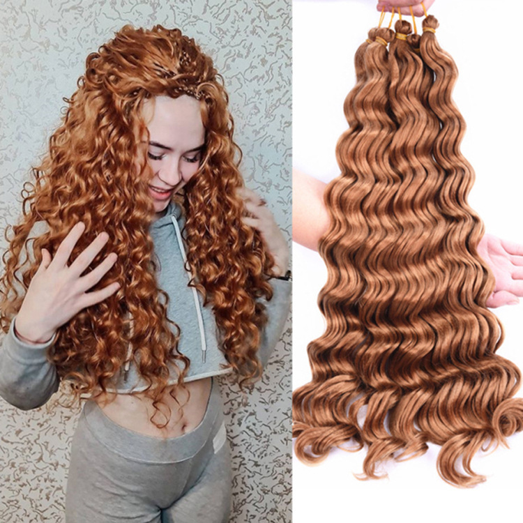 Chemical fiber wig crochet hair Deep curly hair handle 20Indeep Wave Bulk hair Chemical fiber wig crochet hair Deep curly hair handle 20Indeep Wave Bulk hair