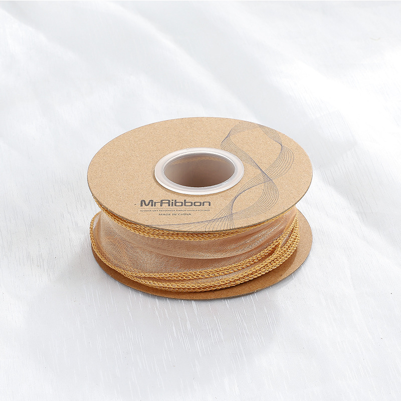 En stock al por mayor 4cm Phnom Penh fishtail hilo llano envuelto flor amplia cinta onda cinta ramo de flores material de embalaje