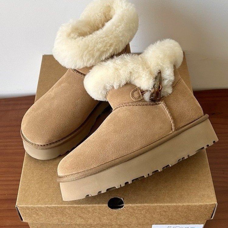 短筒雪地靴女加绒加厚东北防寒大棉鞋2025冬季新款保暖防滑棉靴子