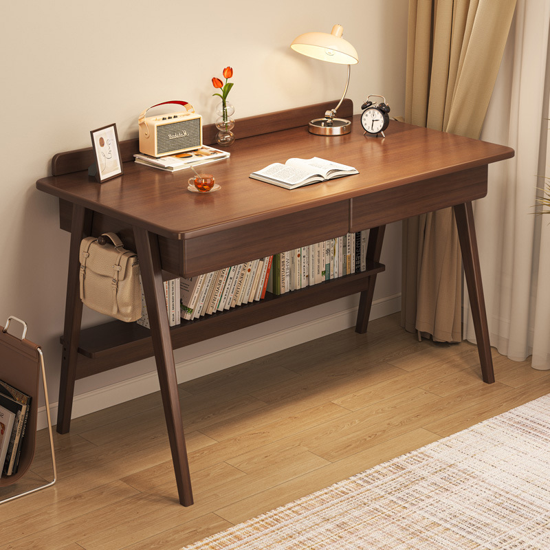 Escritorio de libro simple Escritorio de computadora Escritorio de madera maciza Patas de escritorio simple Dormitorio en casa Escritorio de aprendizaje para estudiantes