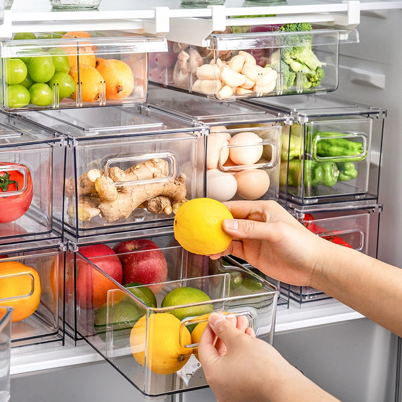 Refrigerator storage box Kitchen food grade freshness box drawer frozen eggs fruit storage box sorting box