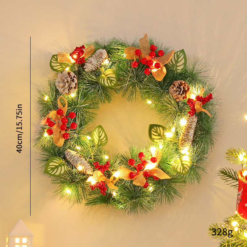 外国貿易の人気クリスマスの花輪のペンダントクリスマスのシーンのショーウインドーの扉を配置します。|undefined