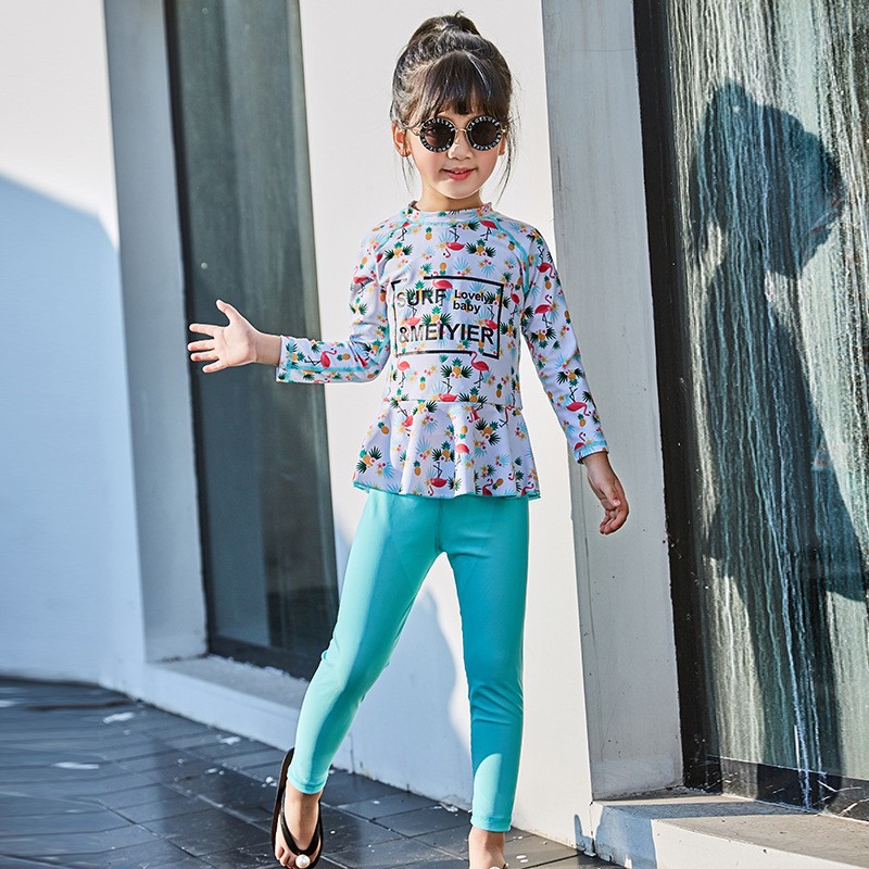 Children's swimwear, split uniform, long-sleeve, trousers, for teenagers 3