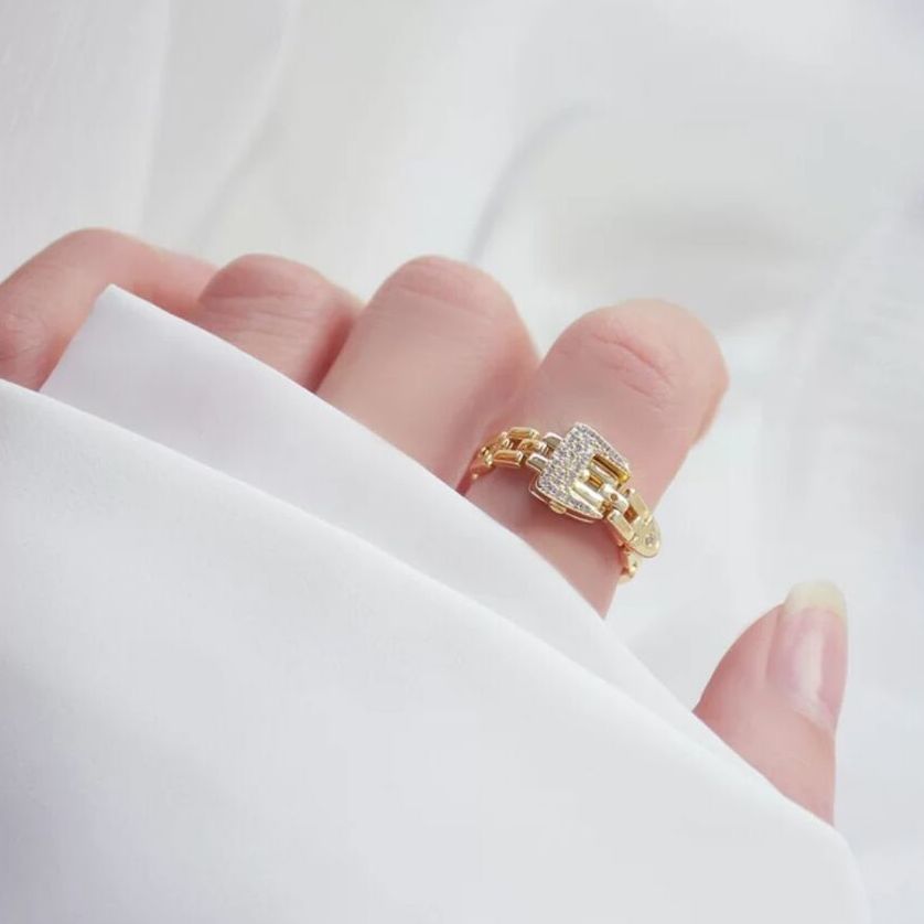 Fashion Snake Copper Plating Zircon Rings