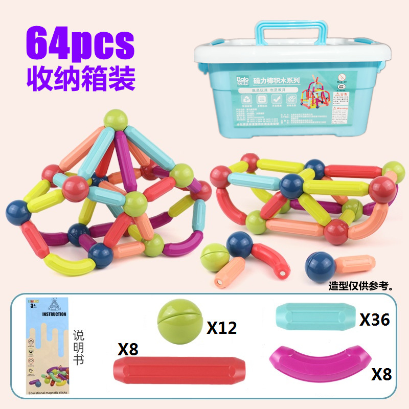 Juguete Magnético Infantil Tipo Varillas, Método Montessori para Educación Temprana y Creatividad - Juego de Construcción