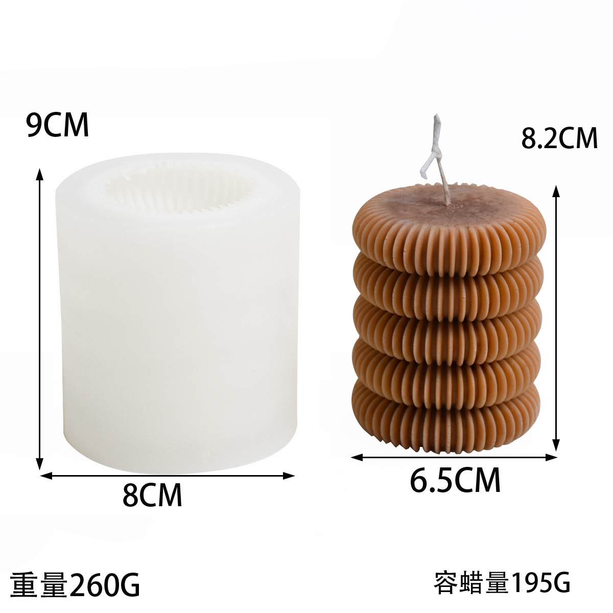 Vela de aromaterapia molde de yeso aromaterapia vela decoración cilíndrica Candlestick silicona molde decoración en stock