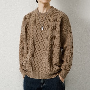 Amazon AliExpress export wholesale autumn and winter round neck sweater men's sweater men's men's knitted sweater