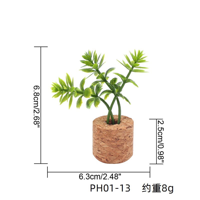 Simulación de suministro transfronterizo suculenta flor artificial en maceta Corcho decoración del coche simulación planta tapón de vino refrigerador pegatinas al por mayor