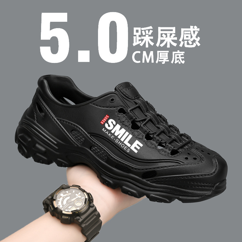 Cross-border hole shoes men's summer wear non-slip all-inclusive beach sandals drive to work sports sandals a generation of hair Cross-border hole shoes men's summer wear non-slip all-inclusive beach sandals drive to work sports sandals a generation of hair
