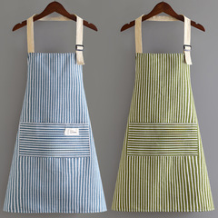 新款圍裙女廚房家用夏季棉布薄款日式棉麻做飯圍腰工作服logo訂印