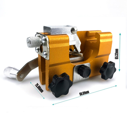 Portable handheld household tool, chain guide bracket hand-crank chain sharpener