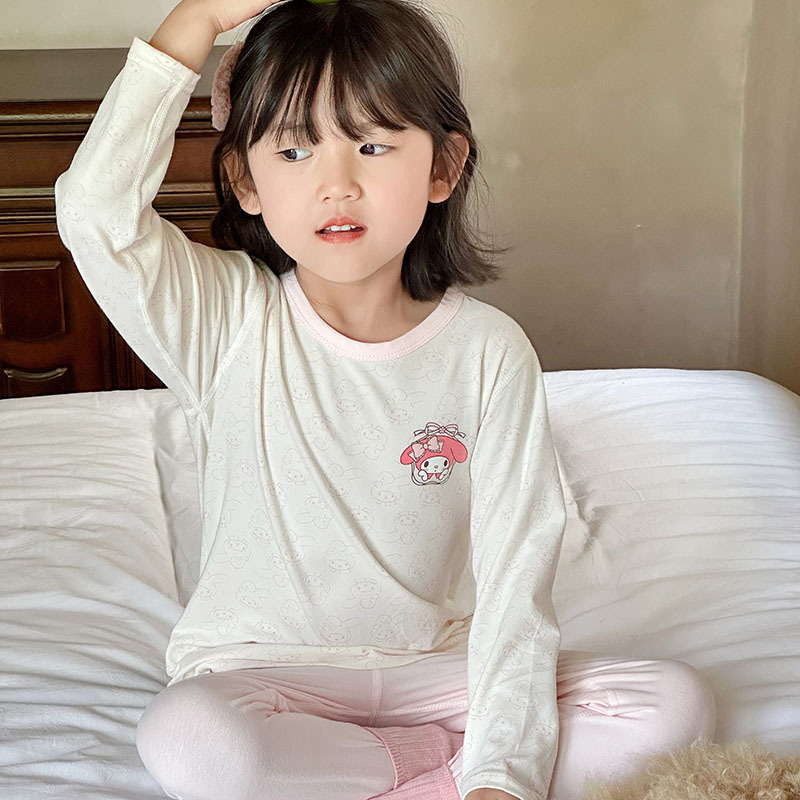 Ropa de otoño para niños medianos y grandes pantalones largos Tong Beijia versión sin hueso AB traje de Lycra de dibujos animados para niños y niñas Serie Ligera de lujo conjunto de Lycra