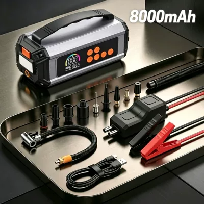 Car Air Pump, Hava nasosu - 6667-emergency-power-supply-8000-battery19mmair-pumpblowervacuum-4in1