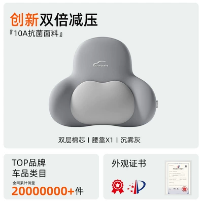 Headrest – Double-Layer Car Headrest and - 10a-antibacterial-lumbar-support-i-638yg-1-h-dark-fog-gray