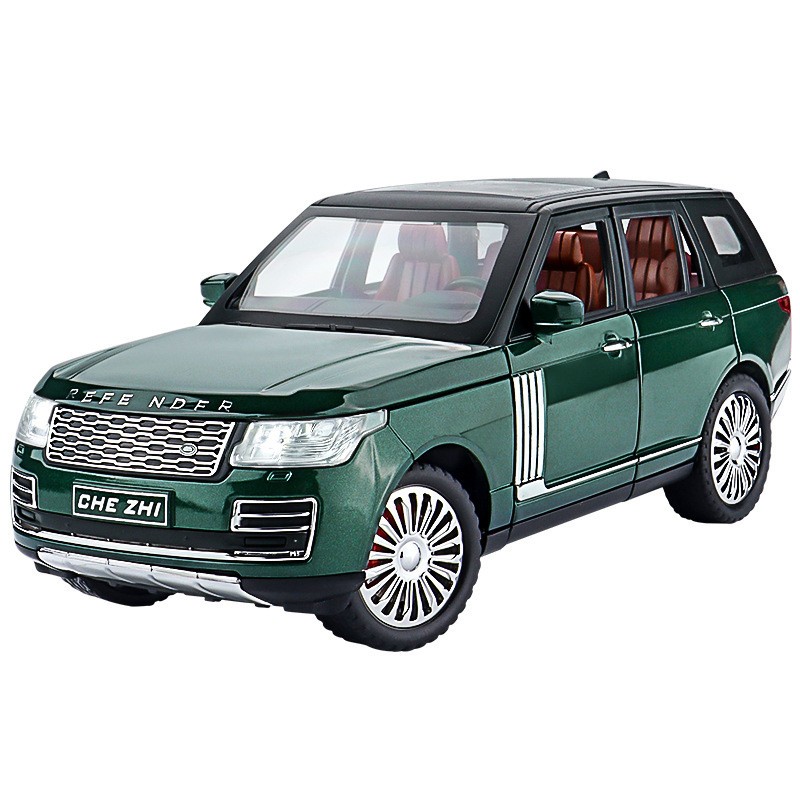 Modelo de coche de aleación de coche 1:24 Range Rover con sonido y luz Tire hacia atrás juguete todoterreno vehículo música modelo decoración colección