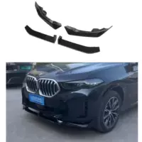 Подходит для 2023-2024 BMW X6 G06 с 4-сегментной передней лопатой Black Warrior, передняя губа, боковая юбка, задняя губа