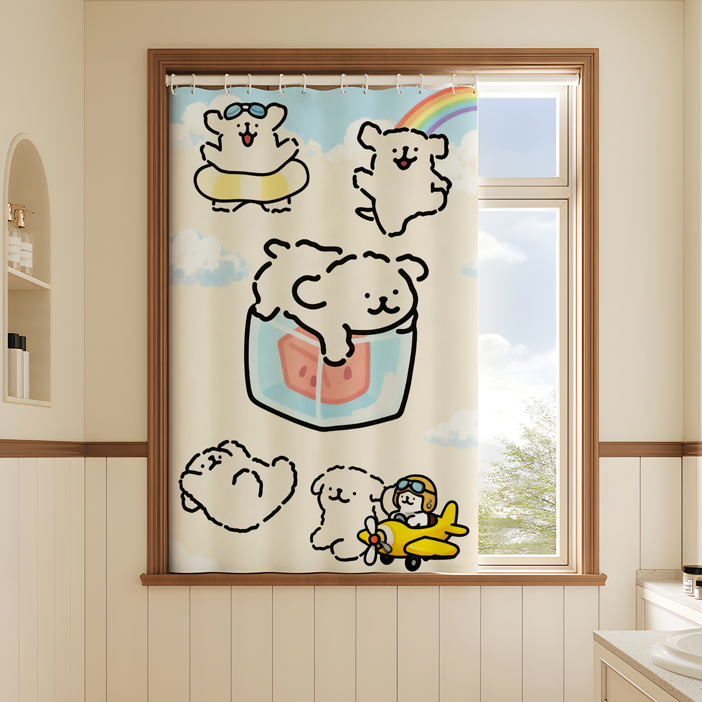 ✅ Bathroom Curtains, No-Drill Installation, Kitchen and Toilet Small Window Privacy Curtains, Bedroom Anti-Peep Blackout Curtains