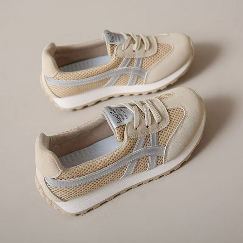 Breathable Women's 2025 New Spring Summer Korean Style Sports Casual Running Shoes Travel Shoes Breathable Height Increasing