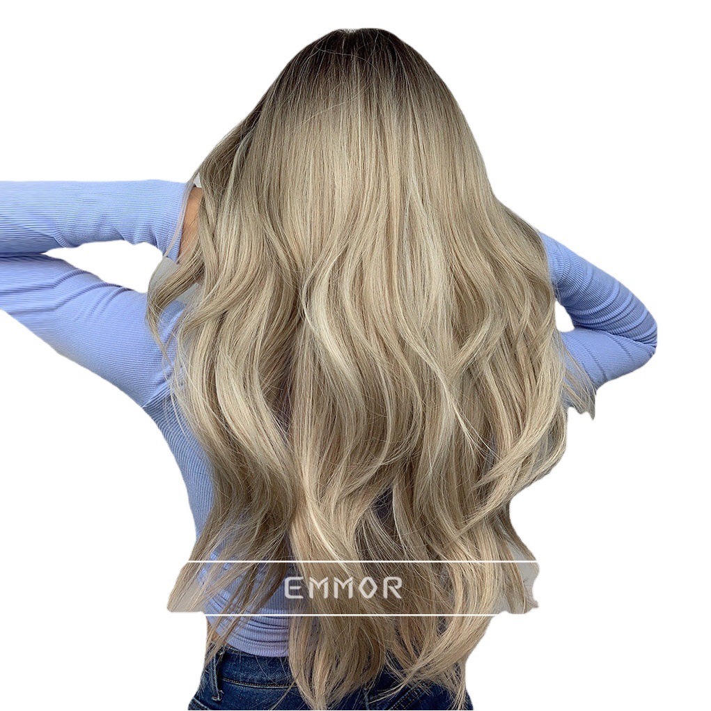 Dos dimensiones anime cosplay peluca mujer pelo largo mullido moda maquillaje peluca europea y americana gran ola pelo largo rizado