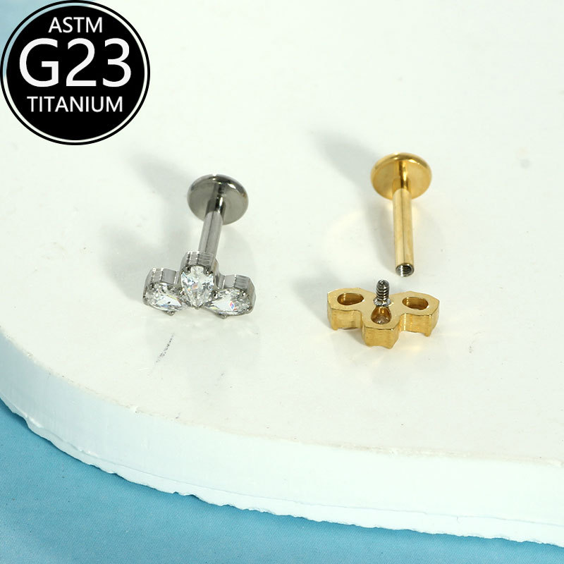 Labret piercing jewelry detail image