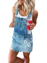 2022秋冬亚马逊女士牛仔裙印花背带裙吊带半身裙连衣裙立体欧美风