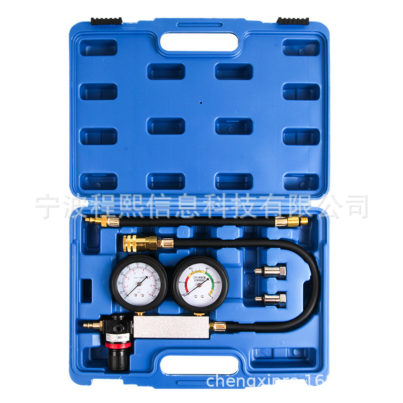 TU-21 汽缸测漏压力测试表组 汽车压力表双表头发动机压力测试表
