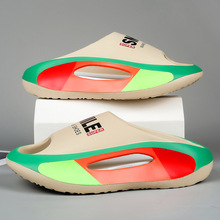 2025夏季新款一字拖男款潮拖鞋新款外穿厚底EVA踩屎感软底户外拖