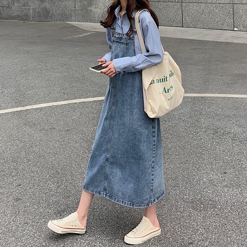 Retro autumn denim skirt