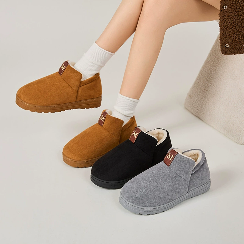Новые трансграничные утолщенные уличные зимние ботинки на флисовой подкладке с противоскользящей подошвой, осенне-зимняя домашняя модная повседневная обувь на толстой подошве из М хлопка