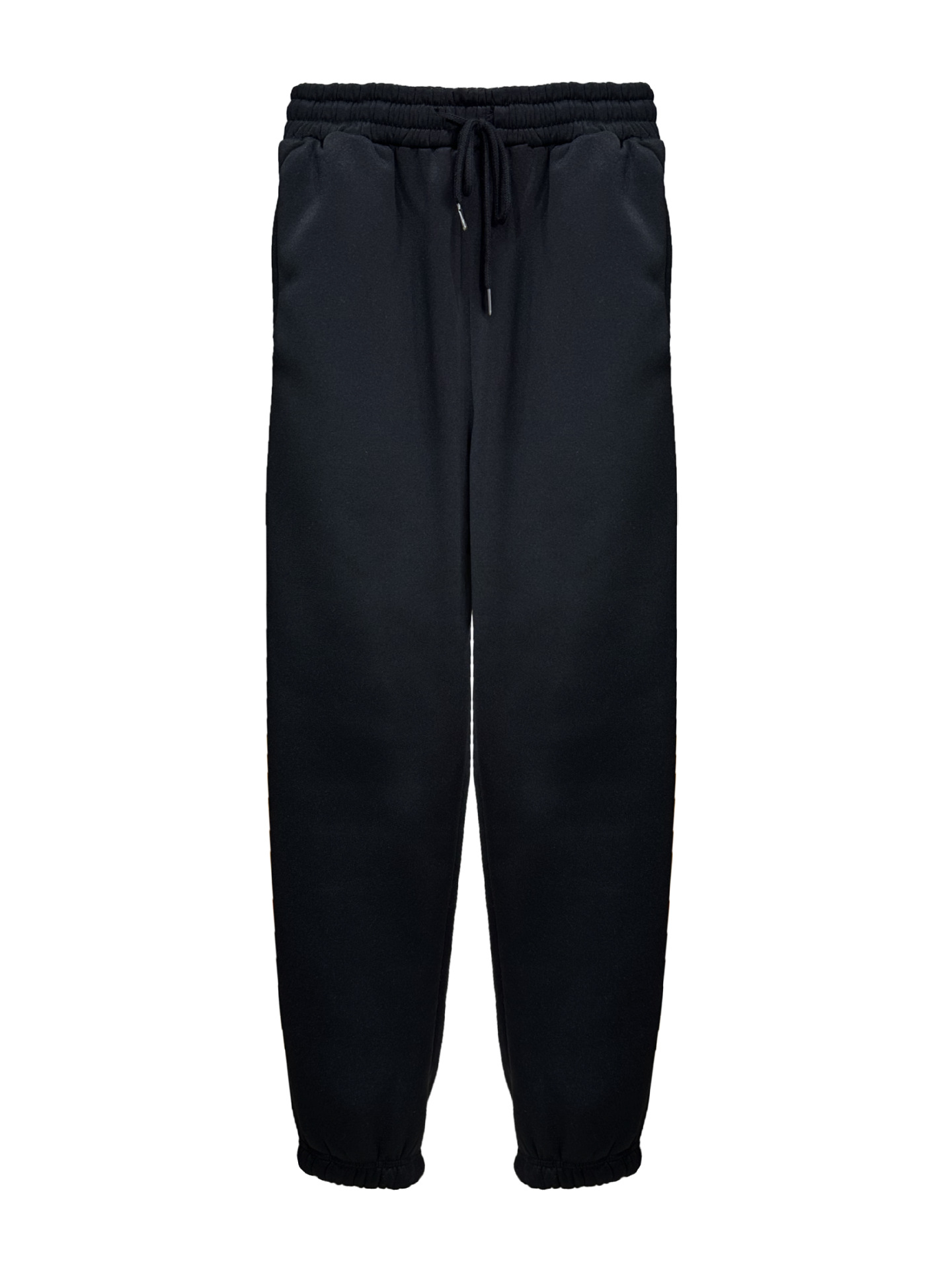 Pantalon de survêtement en polaire noir pour femmes, décontracté, jogging, sport, taille haute, pieds amples, pour la maison_voghion.com