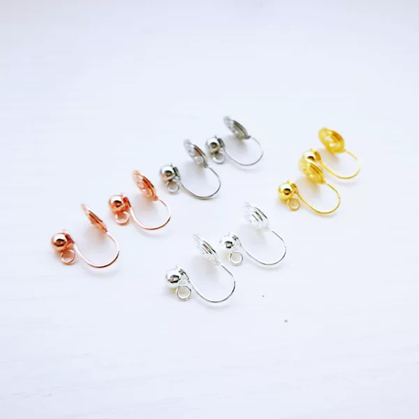 316 stainless steel ear clip with beads earrings clip without pierced earrings accessories pinching lightweight U clip
