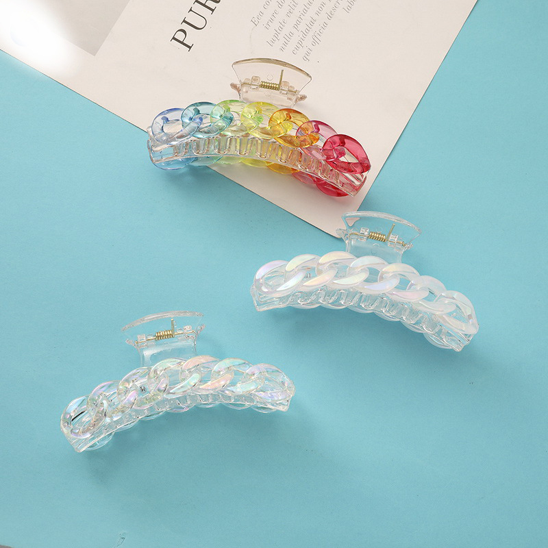 Korean Rainbow Chain Acrylic Catch Clip display picture 9