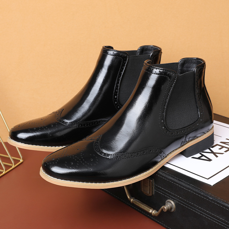 Pánské společenské boty, britské vyřezávané módní pánské boty_voghion.com