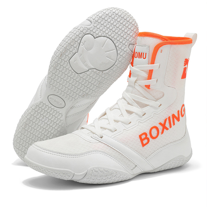 New High-Top Large-Size Breathable Boxing Shoes from Foreign Trade Factories, Non-Slip and Wear-Resistant Training Shoes for Fighting and Wrestling