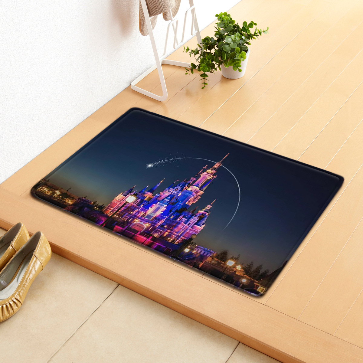 Entrada de bienvenida pequeña alfombra de piso transfronterizo absorbente antideslizante alfombra de piso baño dormitorio sala de estar puerta alfombra de bienvenida