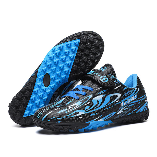 Boys' and girls' children's magic tape football shoes with studs, long spikes for elementary school students, competition training sports shoes