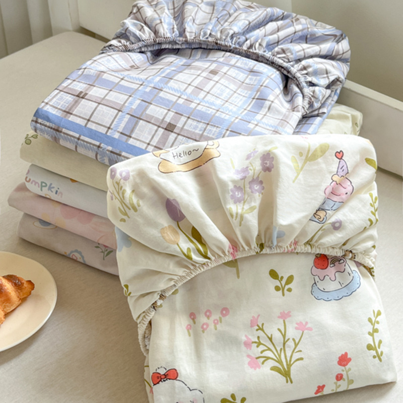 High School Student Dormitory Bed Three-Piece Set Pure Cotton Fitted Sheet Cotton Quilt Cover Single Bed Bed Sheets Mattress Six-Piece Set