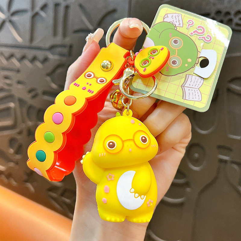 Círculos animados Panda Keychain cute pegamento suave Panda Keychain bolsos colgantes agarrar regalos al por mayor