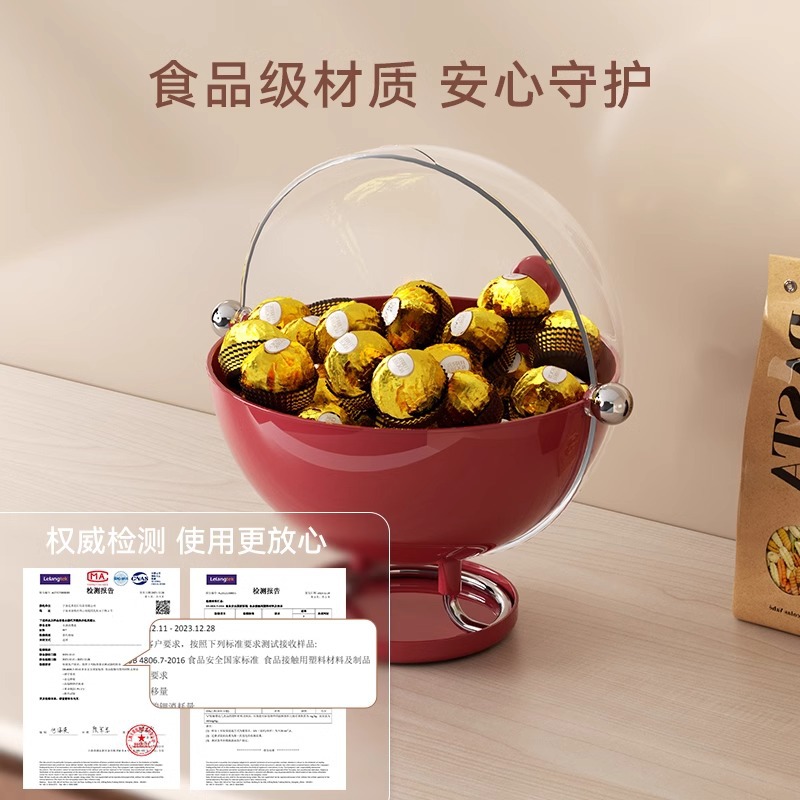 Plato de frutas Sala de estar Hogar 2025 Nueva mesa de centro a prueba de polvo de alta gama Plato de drenaje Aperitivos de frutas secas de alto valor Cesta de frutas