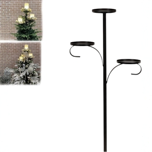 Cross-border Amazon New Black Triple Tree Topper Christmas Candlestick Tree Top Iron Bracket